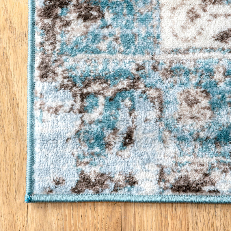 Tapis bleu Prony Southwestern, Rectangle 5 pi x 8 pi