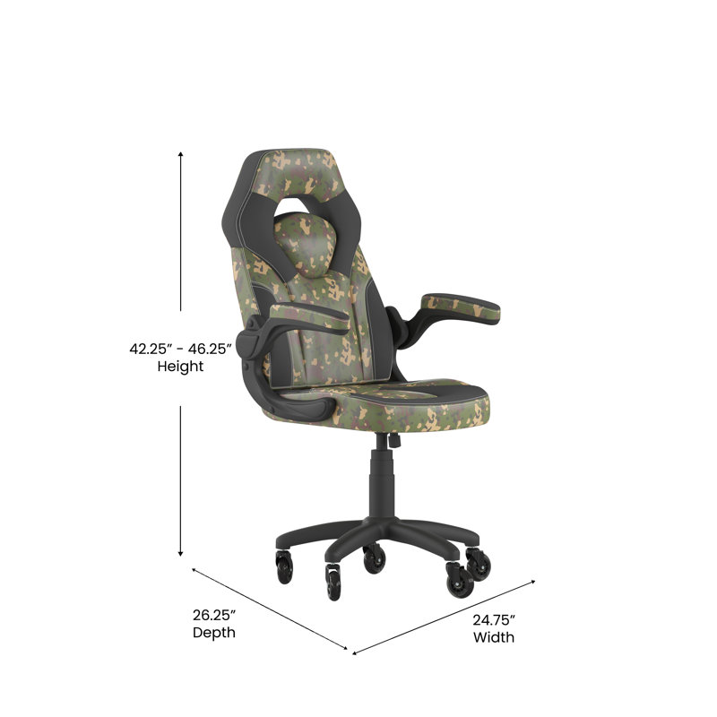 Fauteuil de bureau avec roulettes et accoudoirs relevables - Leathersoft