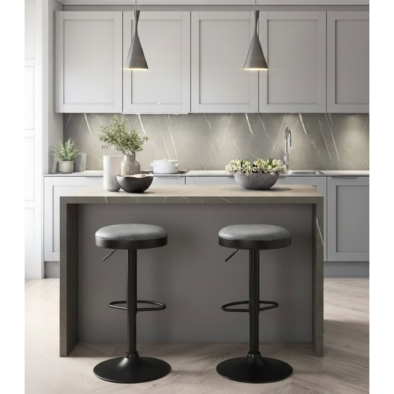 Chonie Catori Height Adjustable Swivel Bar Stool, Grey