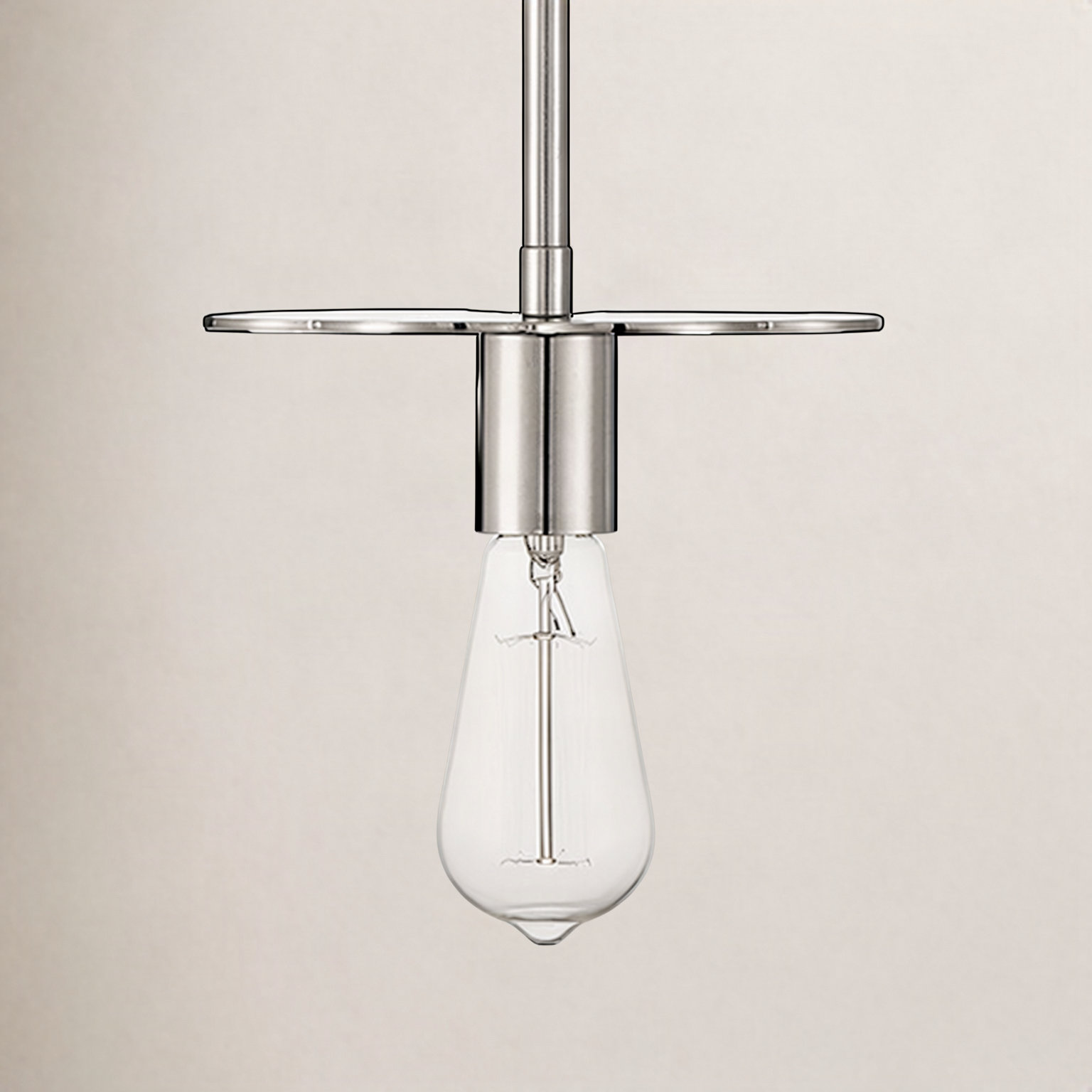 Thane Single Light Dimmable Pendant, Polished Nickel