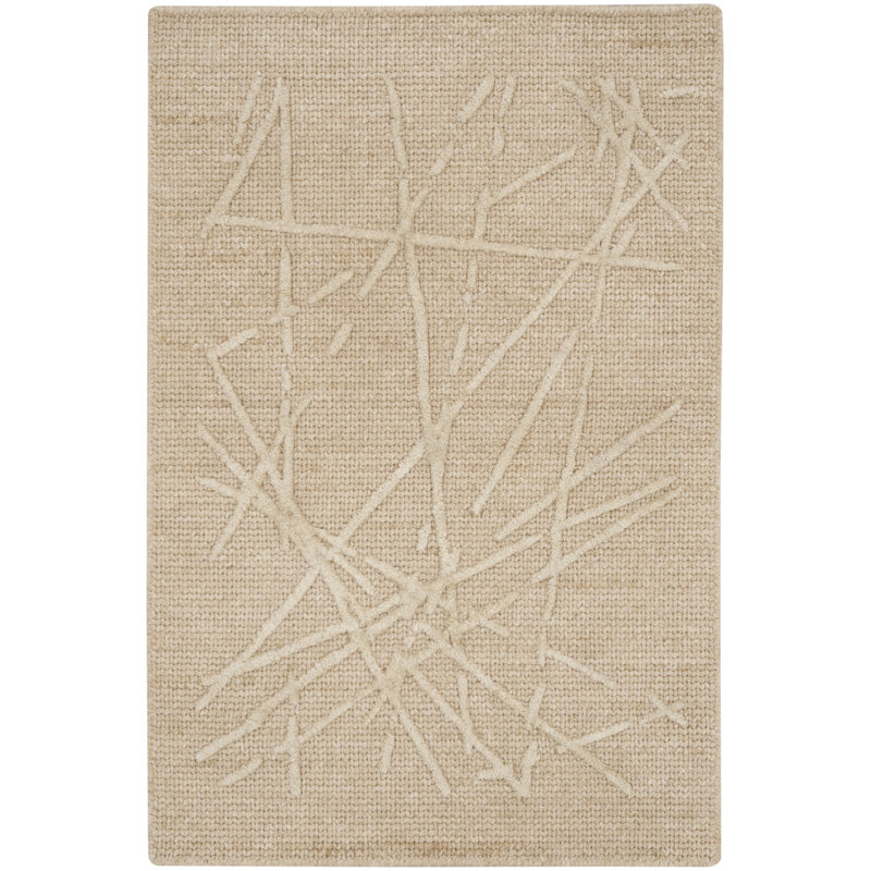 Calvin Klein CK044 Wander 2' x 3' Natural Modern Indoor Rug, Natural, Rectangle 2' x 3'