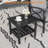 19" Square Black Metal Outdoor Side Table, 2-Tier All-Weather Patio End Table-1179303721