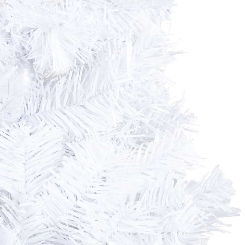 Arbre de Noël artificiel en PVC blanc 94,5 pouces, White/Silver/Brown, 7.9'