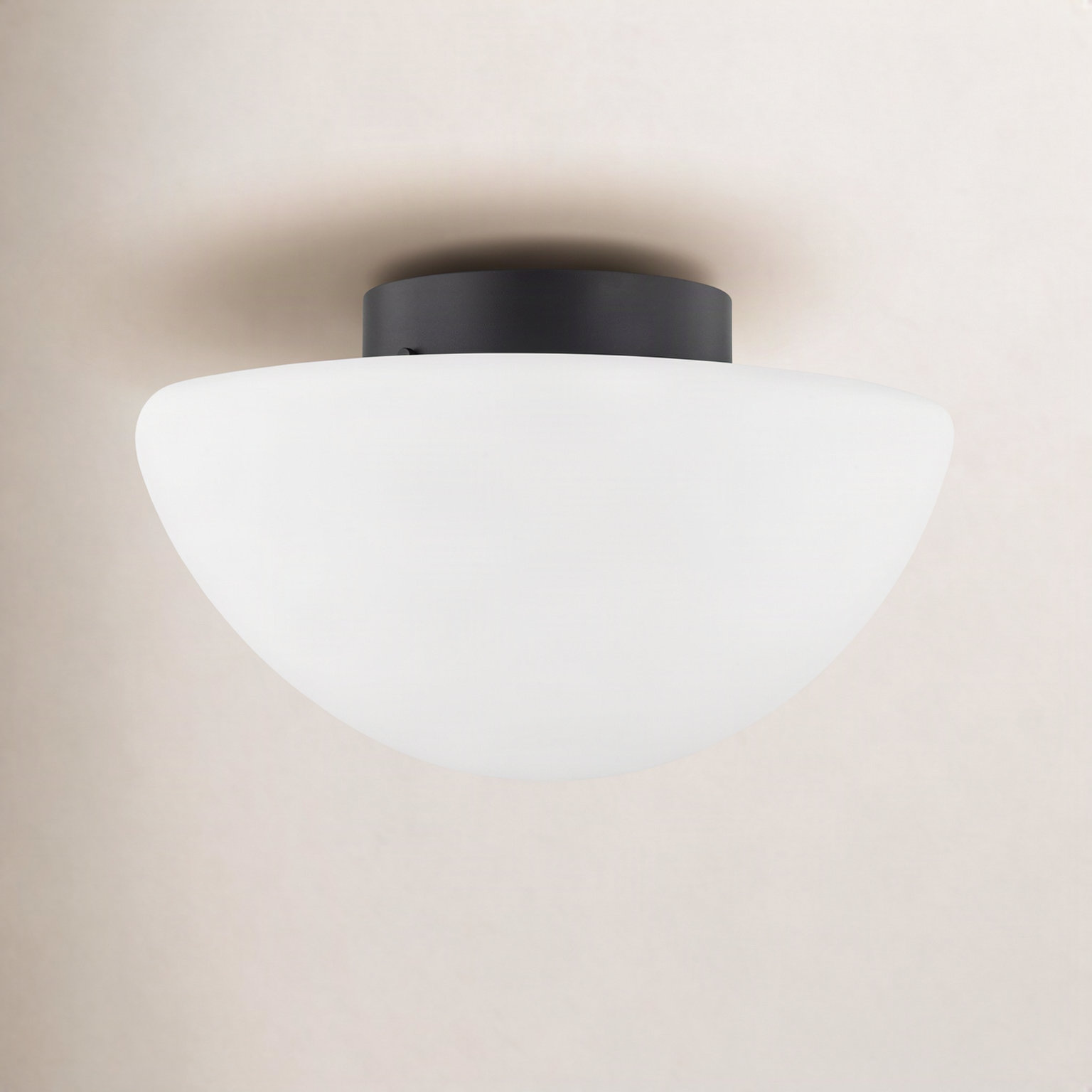 Porter Single Light Glass Flush Mount, 9.5" H x 17" W x 17" D