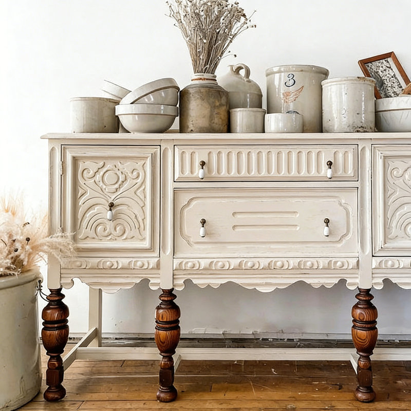 Buffet pratique de style crème