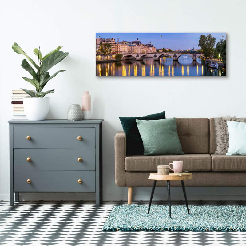 Art mural en verre acrylique «Paris - Pont Royal» par Epic Portfolio, H 16 po x l 48 po
