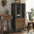 Black+Nut-brown Solid Wood+Iron+Glass Display Cases-120279271
