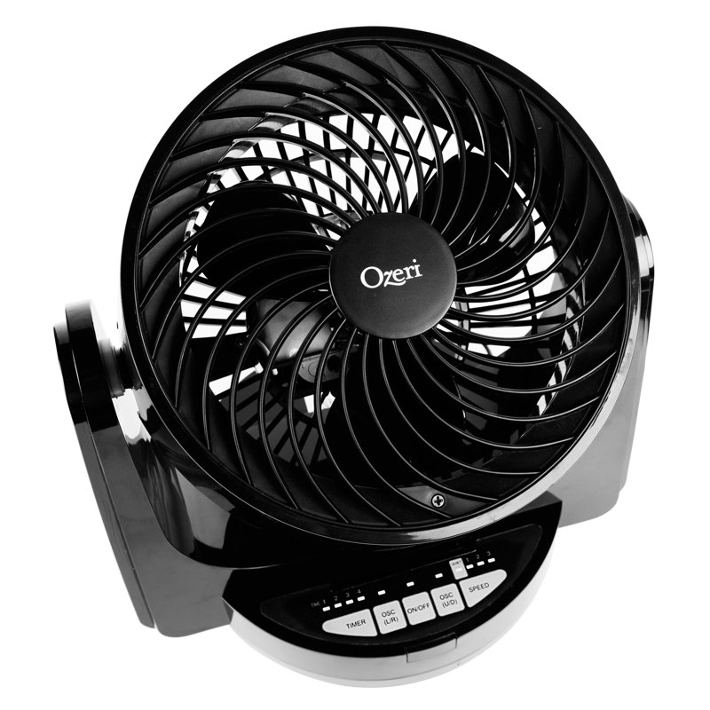Brezza III Dual Oscillating 10" High Velocity Desk Fan, Grey/Black