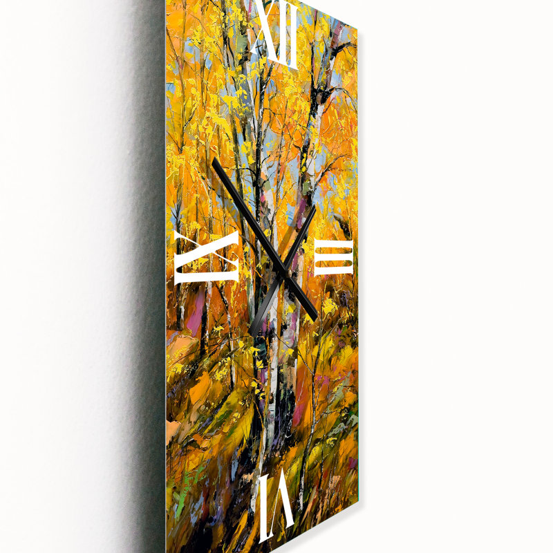 Horloge murale Birches in Autumn, Grand