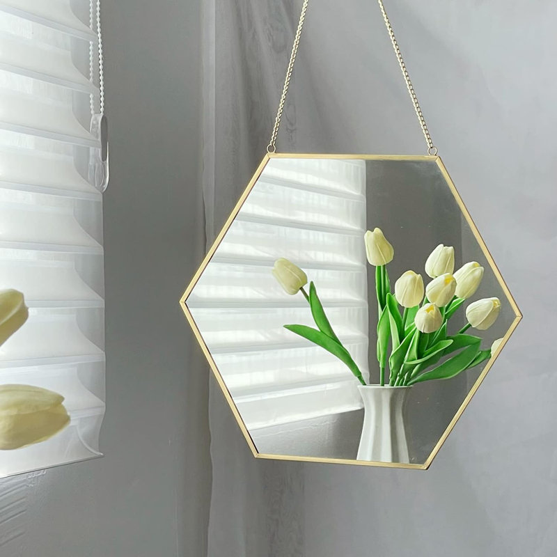Remkea Glass Hexagon Wall Mirror