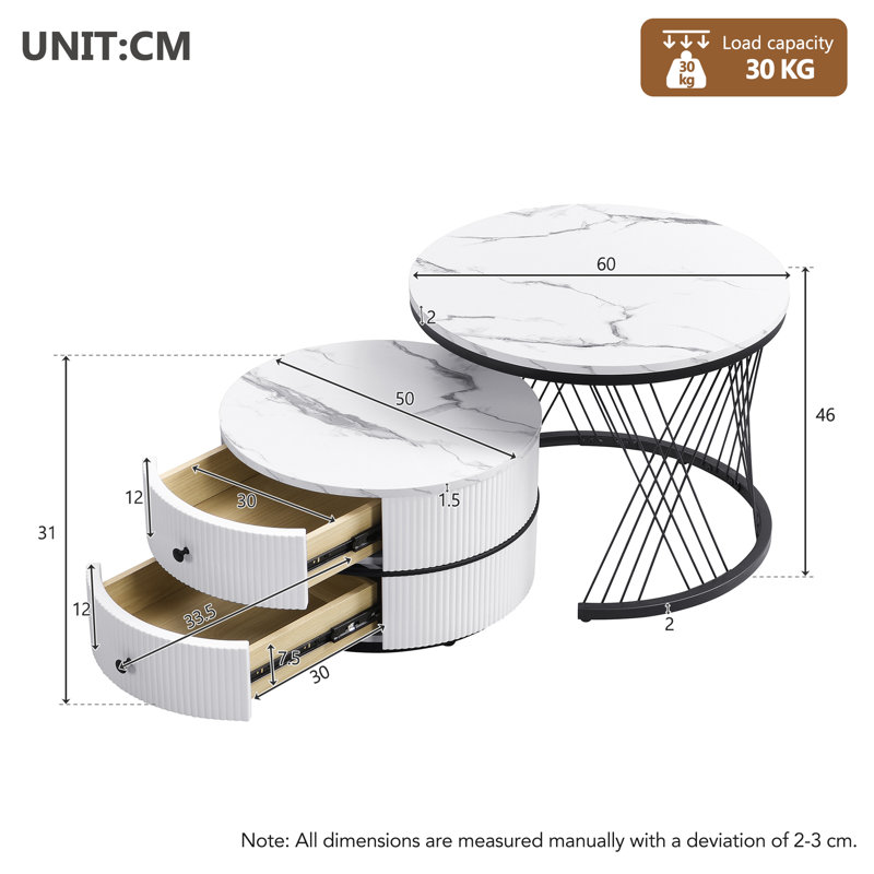 Aylanni Frame Coffee Table with Storage, Black