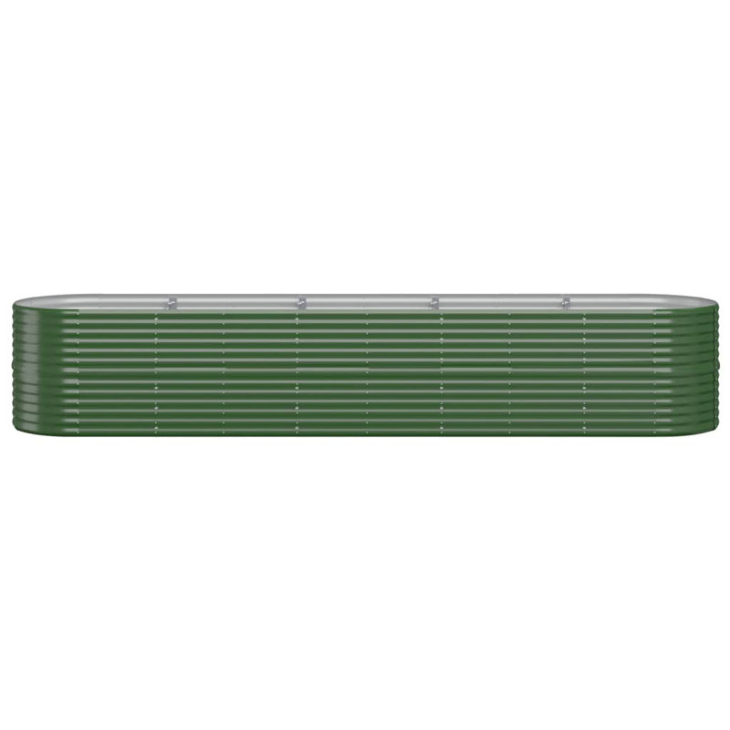 Garden Raised Bed Powder-coated Steel, Green, 26.77" H x 144.88" W x 31.50" D