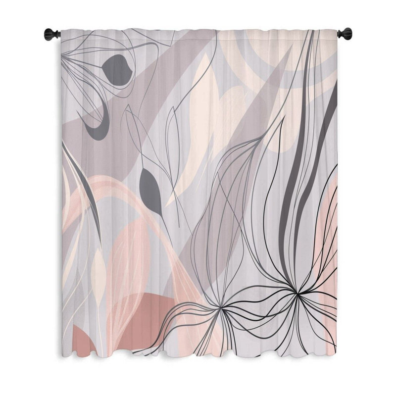 Rideau transparent en polyester Christion, L 50 po x L 96 po
