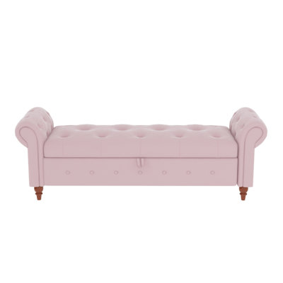 Bed Bench Pink Velvet