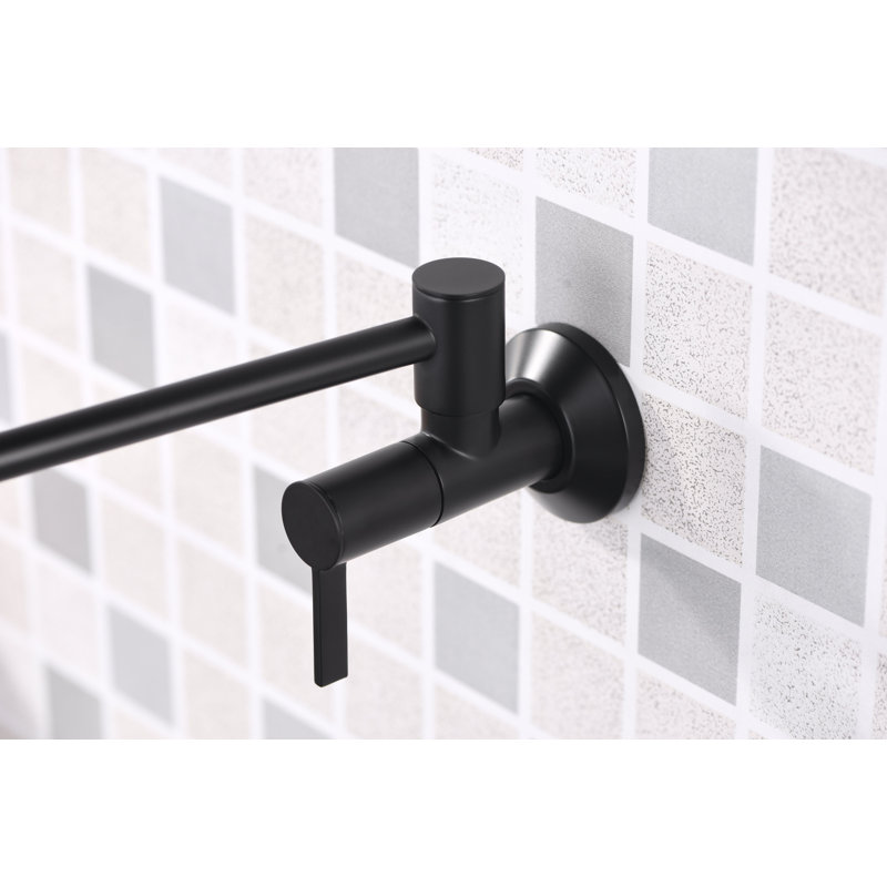 Robinet remplisseur de pot de cuisine mural Euro, Noir mat
