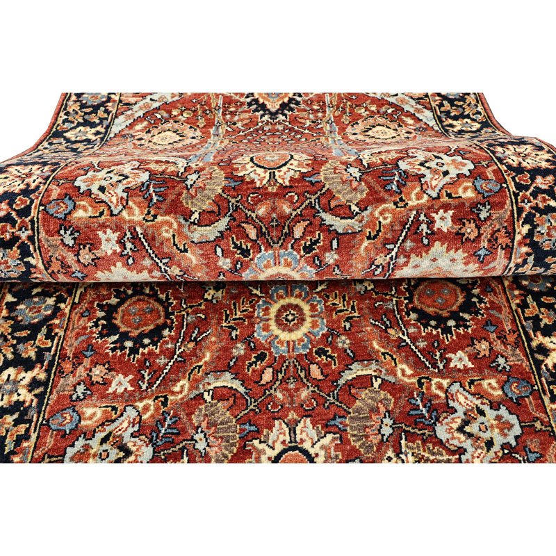 Hand Knotted Wool Oriental Area Rug, Runner 2'6" x 14'