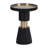 Avel Modern Mango Wood and Iron Accent Table with Sculptural Base and Mixed Material Design