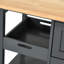 Ariayah Solid Wood Top Kitchen Island Cart with Wheels  & Drawers-1162569825