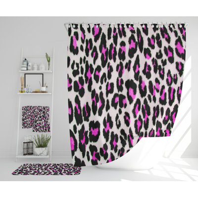 Nealis Polyester Shower Curtain Set