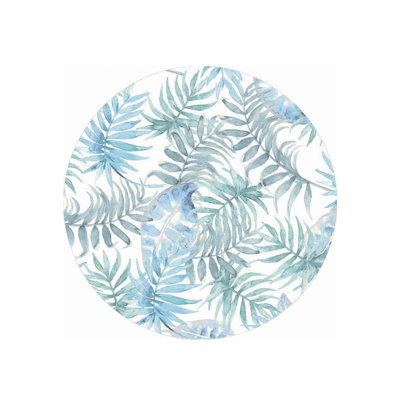Green Blue White Floral Woven Base Decorative Carpet