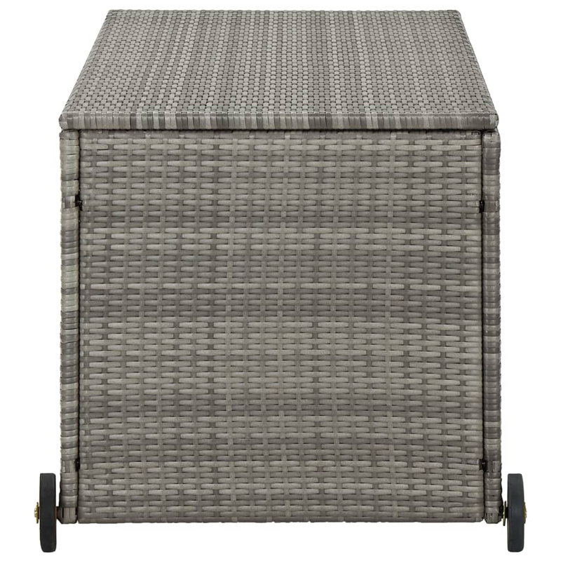 Latitude Run® Garden Storage Box Black 51.2"X25.6"X45.3" Poly Rattan, Grey