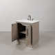 Kamila 30" Carrara White Marble Countertop Bath Vanity in Gray Oak with Faucet and Mirror