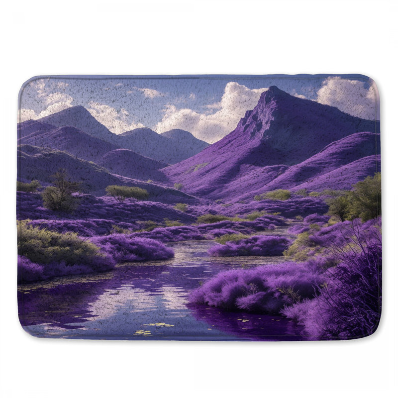 Tapis de bain Lavender Mountain Landscape, L 24 po x L 17 po