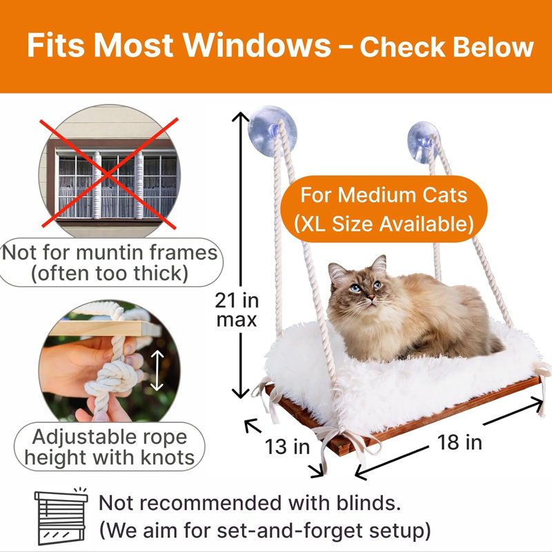 Hamac pour chat avec ventouses de qualité industrielle