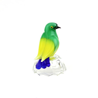 Murano Glass Bird On Clear Base