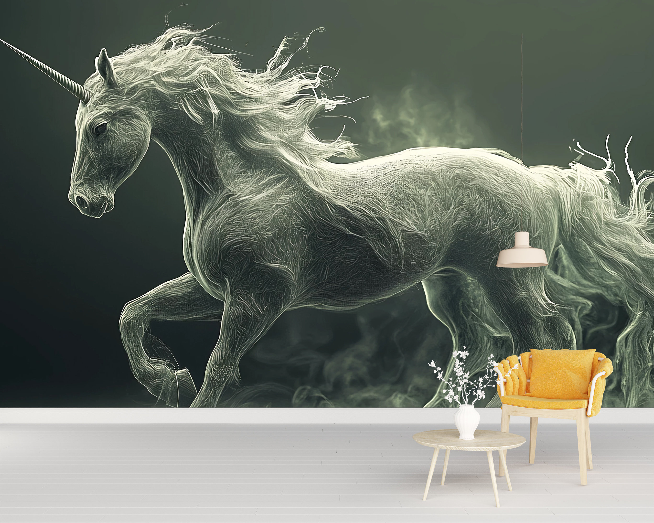 Trinx Mystical Smoke Unicorn Wallpaper - Fantasy Horse Mural With Dark  Foggy Atmosphere, Magic Wall Art For Bedroom, Game Room Or Gothic Fairytale  Decor (Non-Woven) VN298 | Wayfair, image size:2500x2000