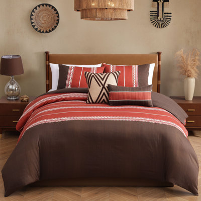 Bebejan Terra Spice 100% Cotton Sateen 5 Piece Reversible Comforter Set