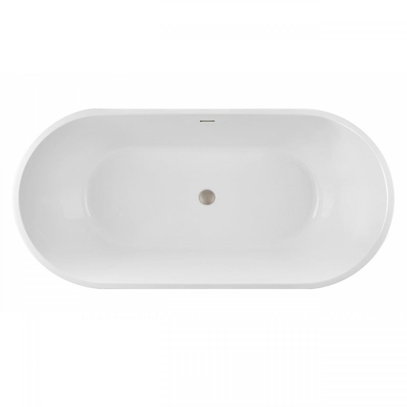Mia 66.75 " L x 29 " W Freestanding and No Mounting / Installation Required Soaking Acrylic Bathtub