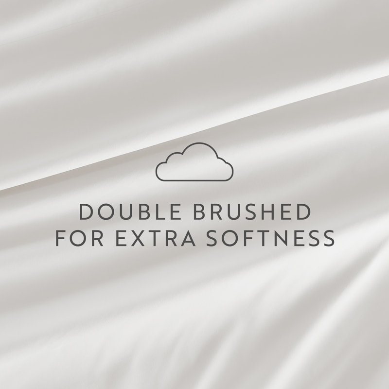 Ultra-Soft Double Brushed 6 Piece Sheet Set – Deep Pocket, Wrinkle Resistant, Fade Resistant Bedding, White