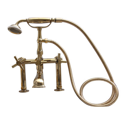 3 Handle Bathroom Clawfoot Tub Faucet with Diverter