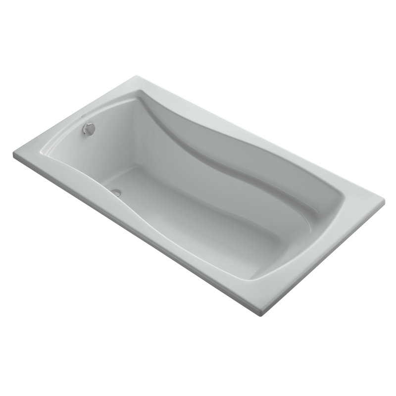 Mariposa 66" x 37" Drop in Soaking Acrylic Bathtub, Ice Gray