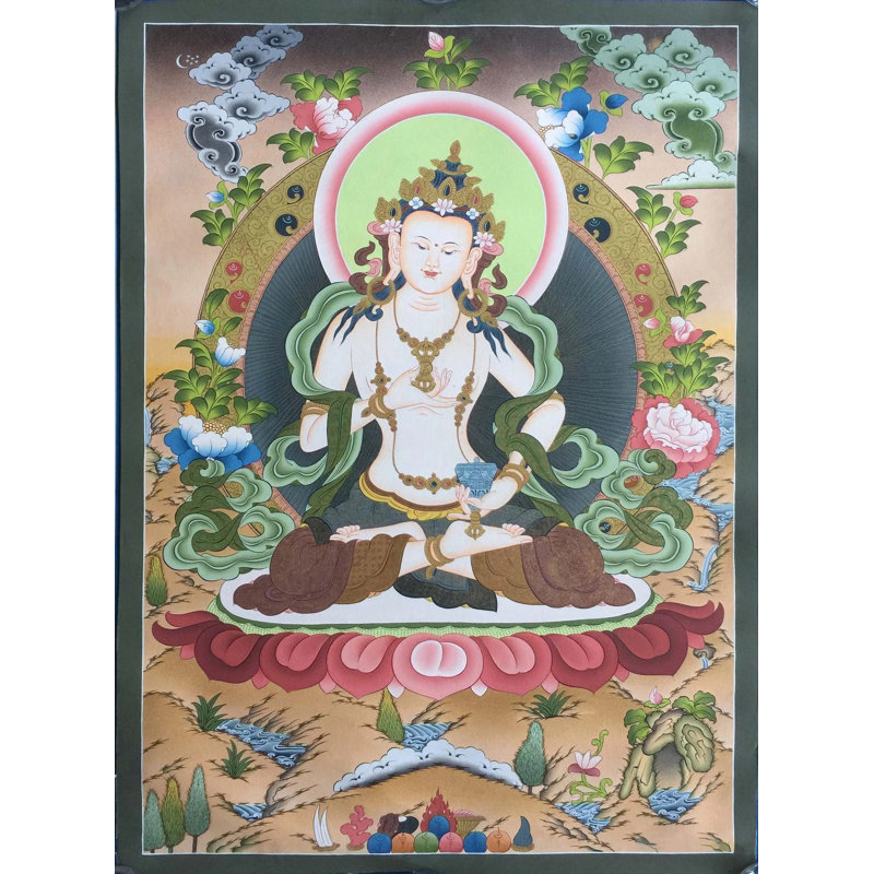Avalokiteshvara | Chenrezig Thanka (Thangka sans brocart)