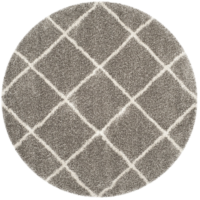 Girault Geometric Looped / Hooked Area Rug, Round 213 cm