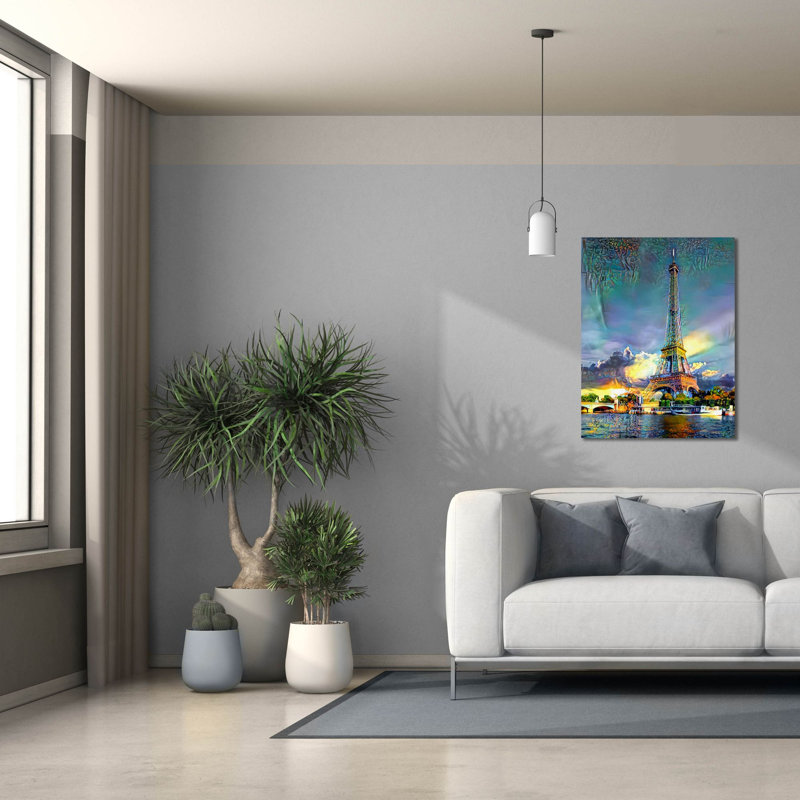 «Paris France Eiffel Tower» par Pedro Gavidia, art mural sur toile, H 34 po x l 26 po x P 1,5 po