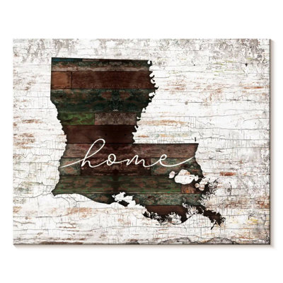 Louisiana Home Map Canvas Print