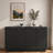 Modern Fluted Sideboard With Adjustable Shelves And Metal Handles-1331650082
