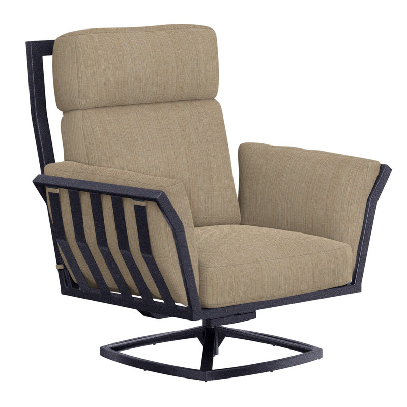 Aris Outdoor Rocker Chair, Graphite, Alcazar Redwood