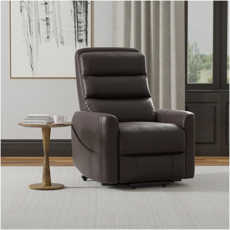 Fauteuil relevable en similicuir brun foncé Bentley, Marron foncé