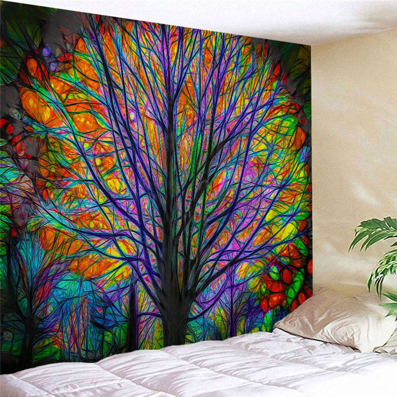 Tapisserie arc-en-ciel en polyester avec accessoires de suspension inclus, H 51 po x l 59 po
