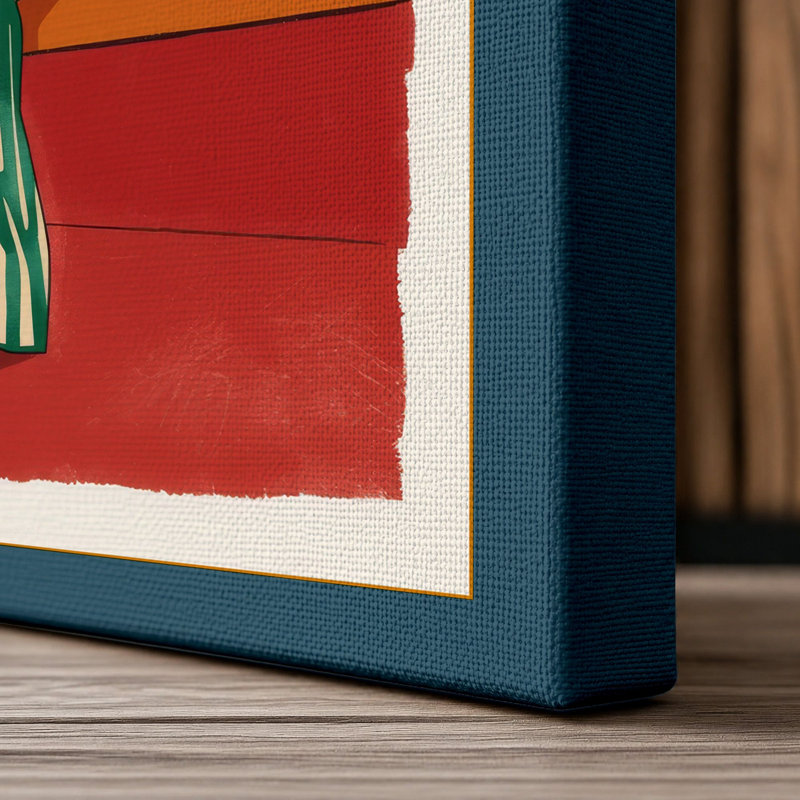 Figure in Contemplation Modern - Wrapped Canvas, 18x12 - 45.7 x 30.5 cm, Teal Border