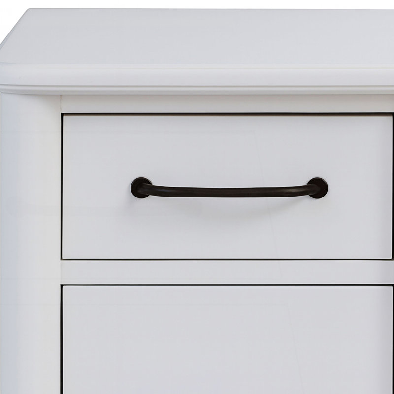 Classeur 2 tiroirs, armoire de salon, Blanc