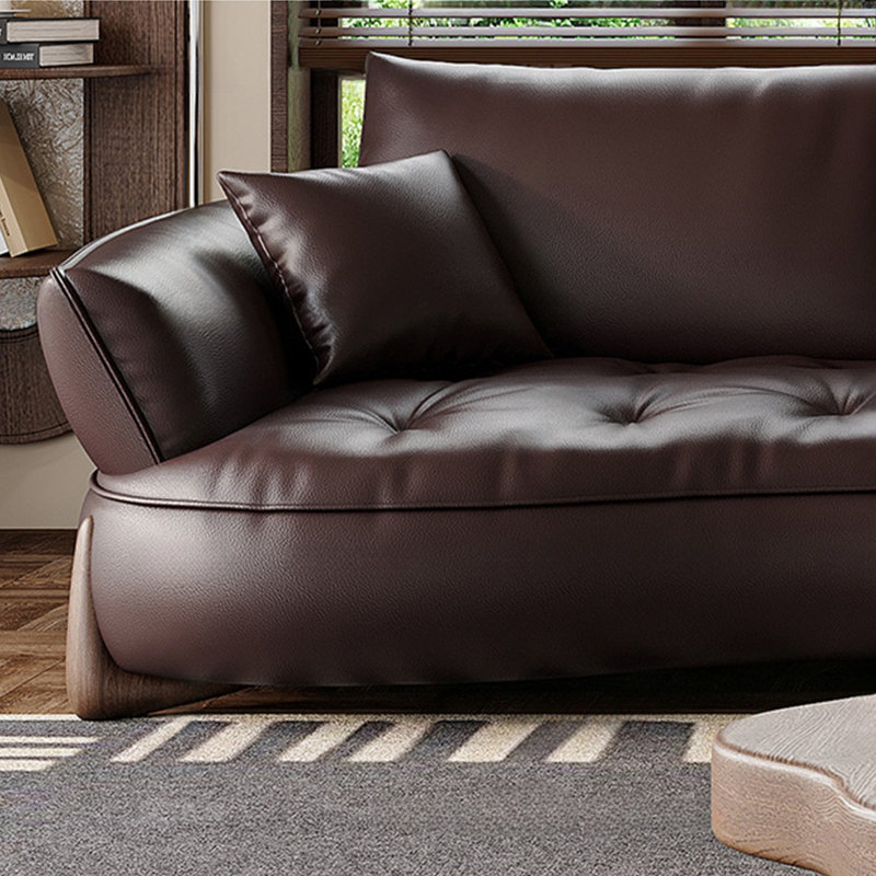 Italian minimalist curved straight row sofa, 33.46" H x 72.83" W x 45.27" D, 3