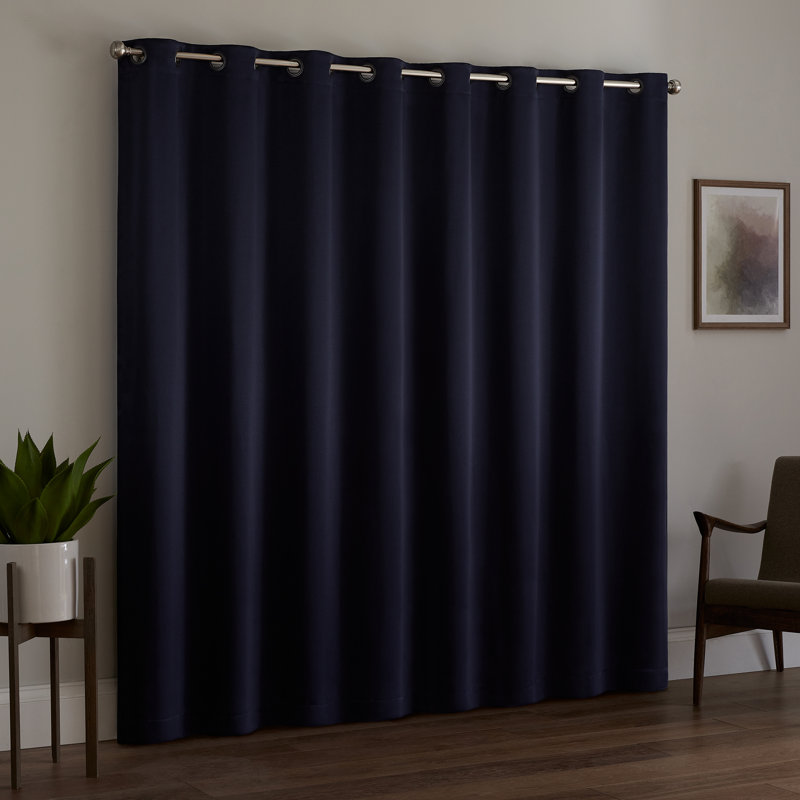 Tricia Patio Door Panel, Room Darkening Single Curtain Panel for Sliding Door, Midnight
