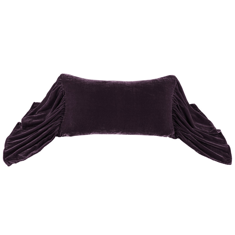 Coussin décoratif à volants Stella, Violet foncé