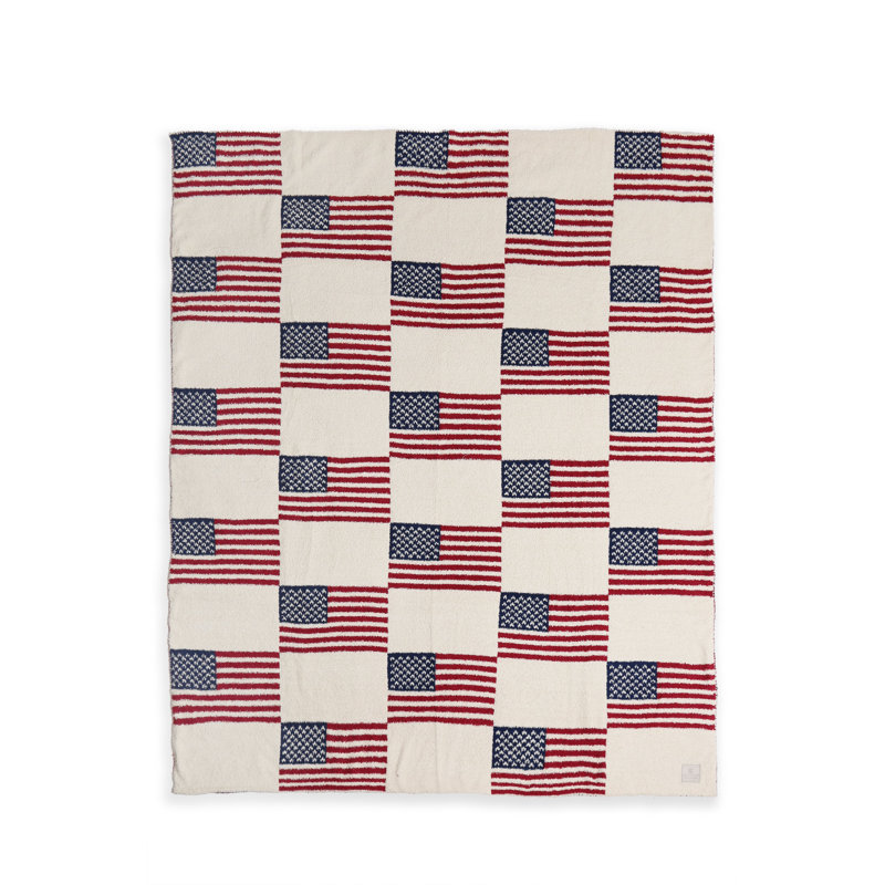 Jeté de luxe à motif de drapeau américain - Rouge / bleu marine
