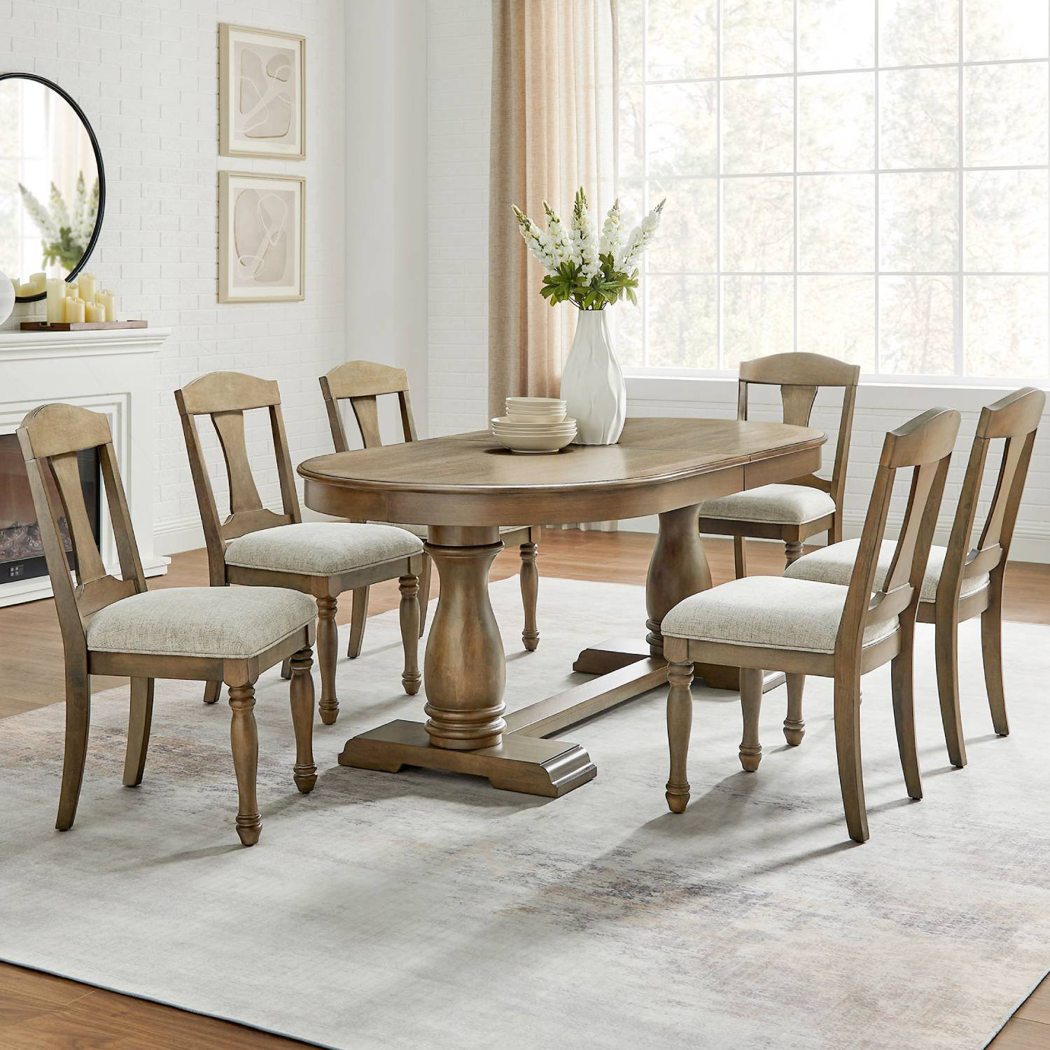 One Allium Way Piece Extendable Wood Dining Set Wayfair Canada